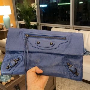Authentic balenciaga clutch in blue